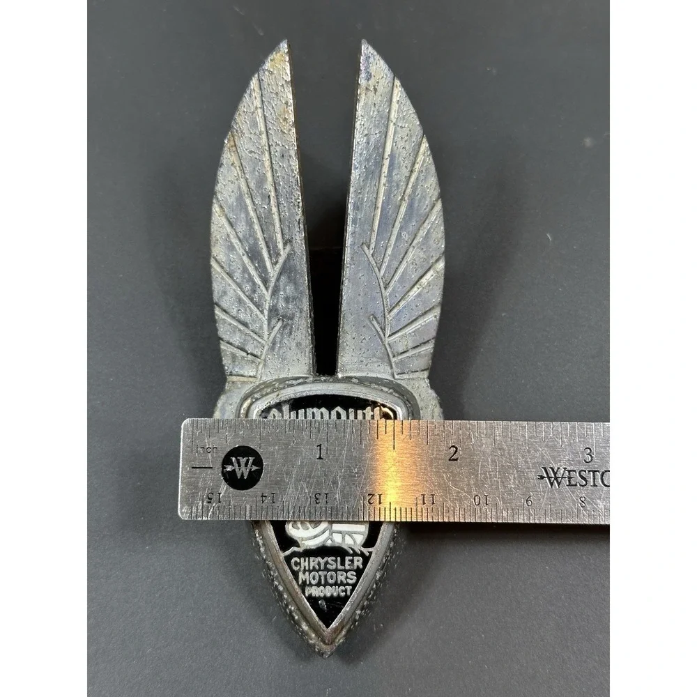 VTG OEM Mopar Plymouth Chrysler Motors Product Hood‎ Radiator Emblem Badge 1935